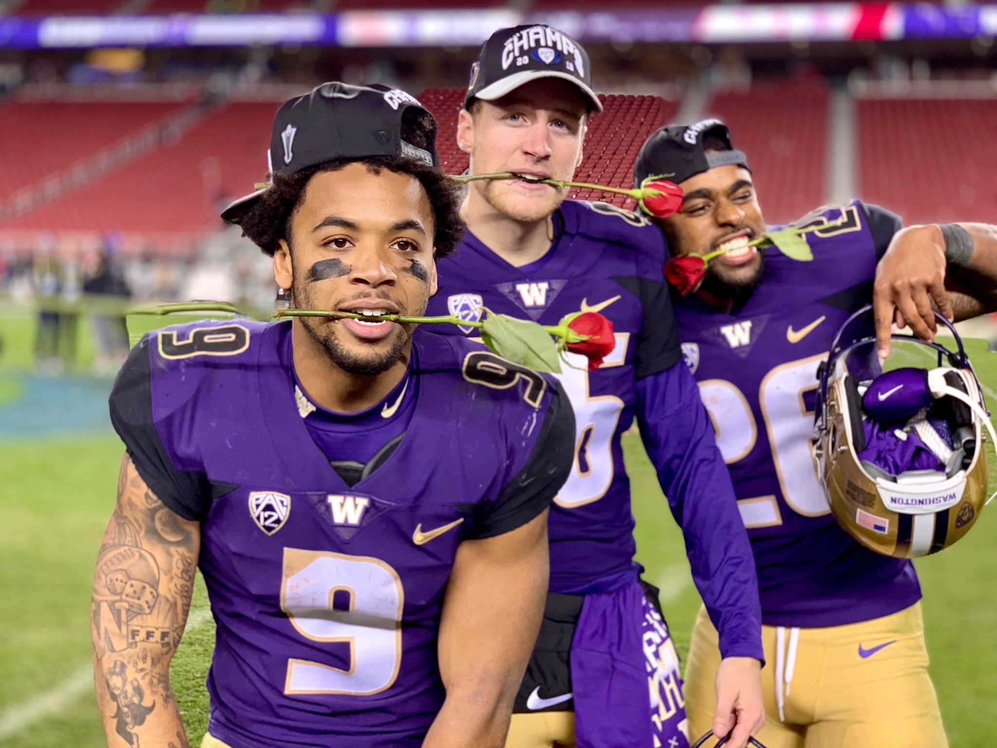 Race Porter in Pasadena with Myles Gaskin and Salvon Ahmed