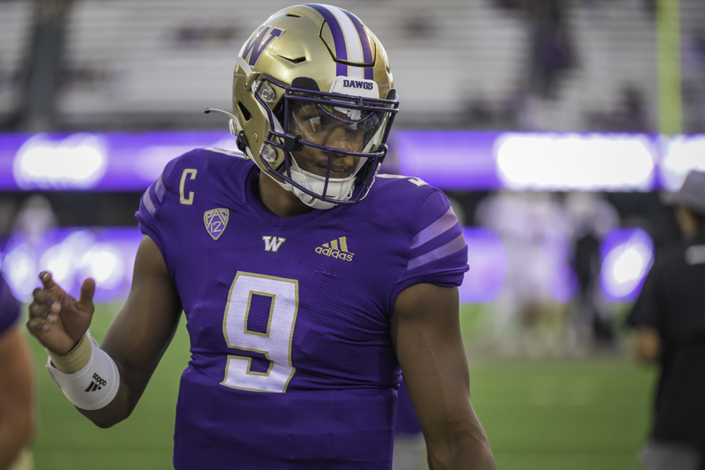 Michael Penix Jr. this season 1,636 passing yards 16 TDs Has led No. 7  Washington to a 4-0 record Can Penix Jr. become the first…